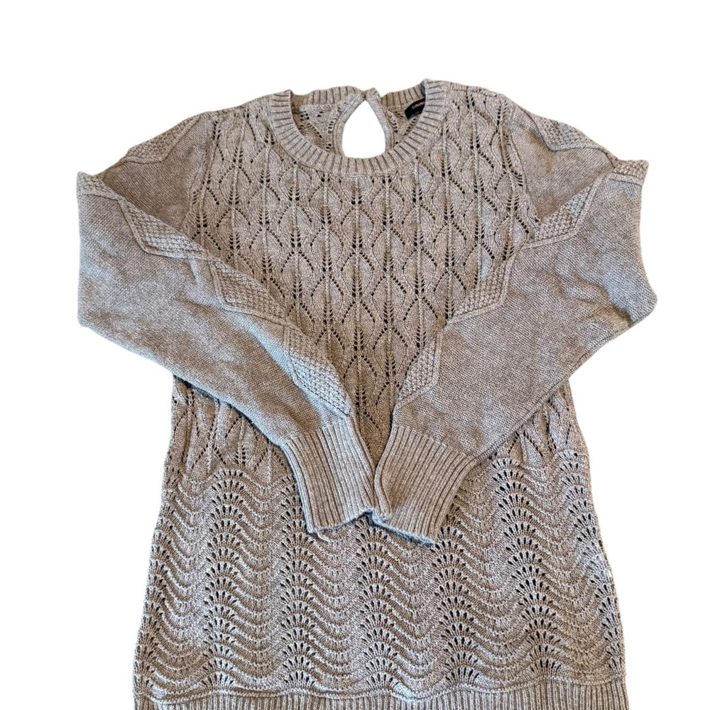 Banana Republic Textured Knit Grey Sweater Medium. 100% cotton - Picture 4 of 6